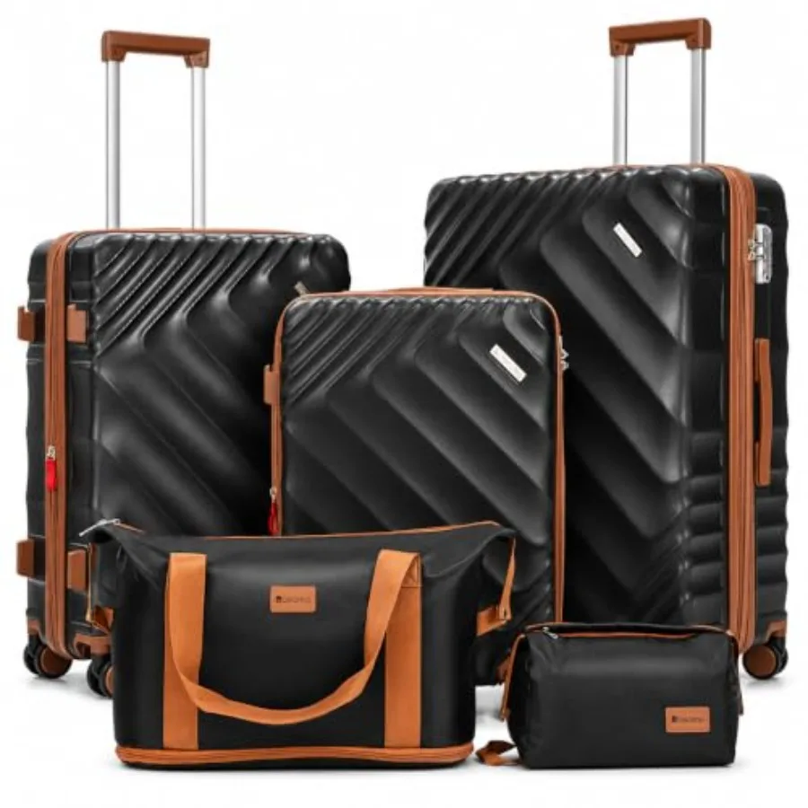 Expandable Hard Shell Luggage Set - 5-częściowy zestaw twardych, rozszerzalnych walizek do