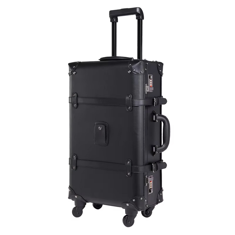 Retro Vintage Trunk Suitcase - Nowa Retro Walizka na Kółkach Spinner