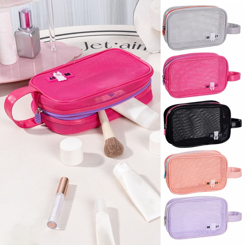 Cosmetic Bags - Wytrzymała kosmetyczka z siateczkową kieszenią i