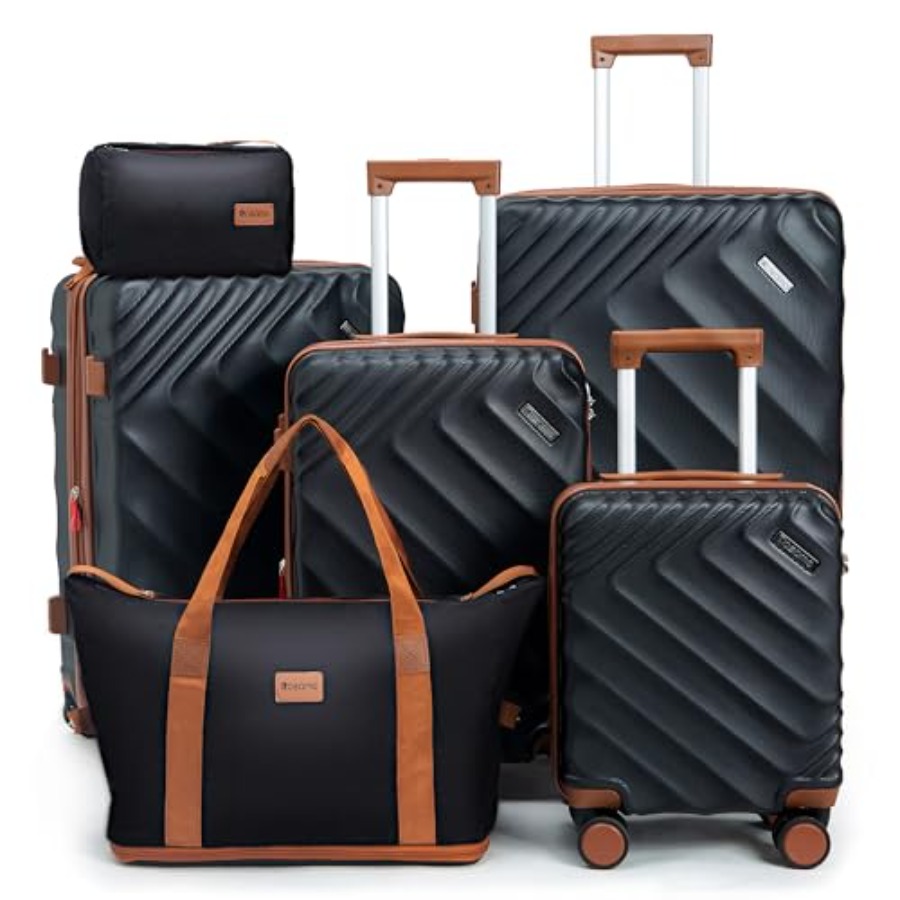 Expandable Hard Shell Luggage Set - 6-częściowy zestaw walizek z twardą skorupą,