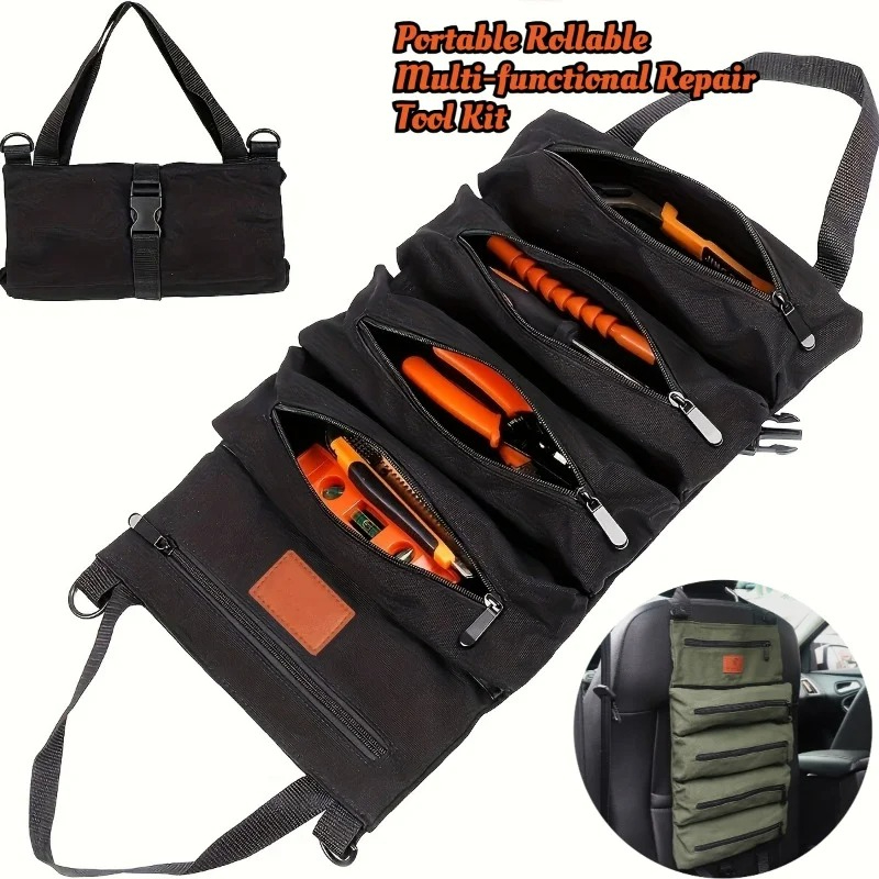 Foldable Rolling Luggage Bag - 1 szt. Wielofunkcyjna płócienna torba na