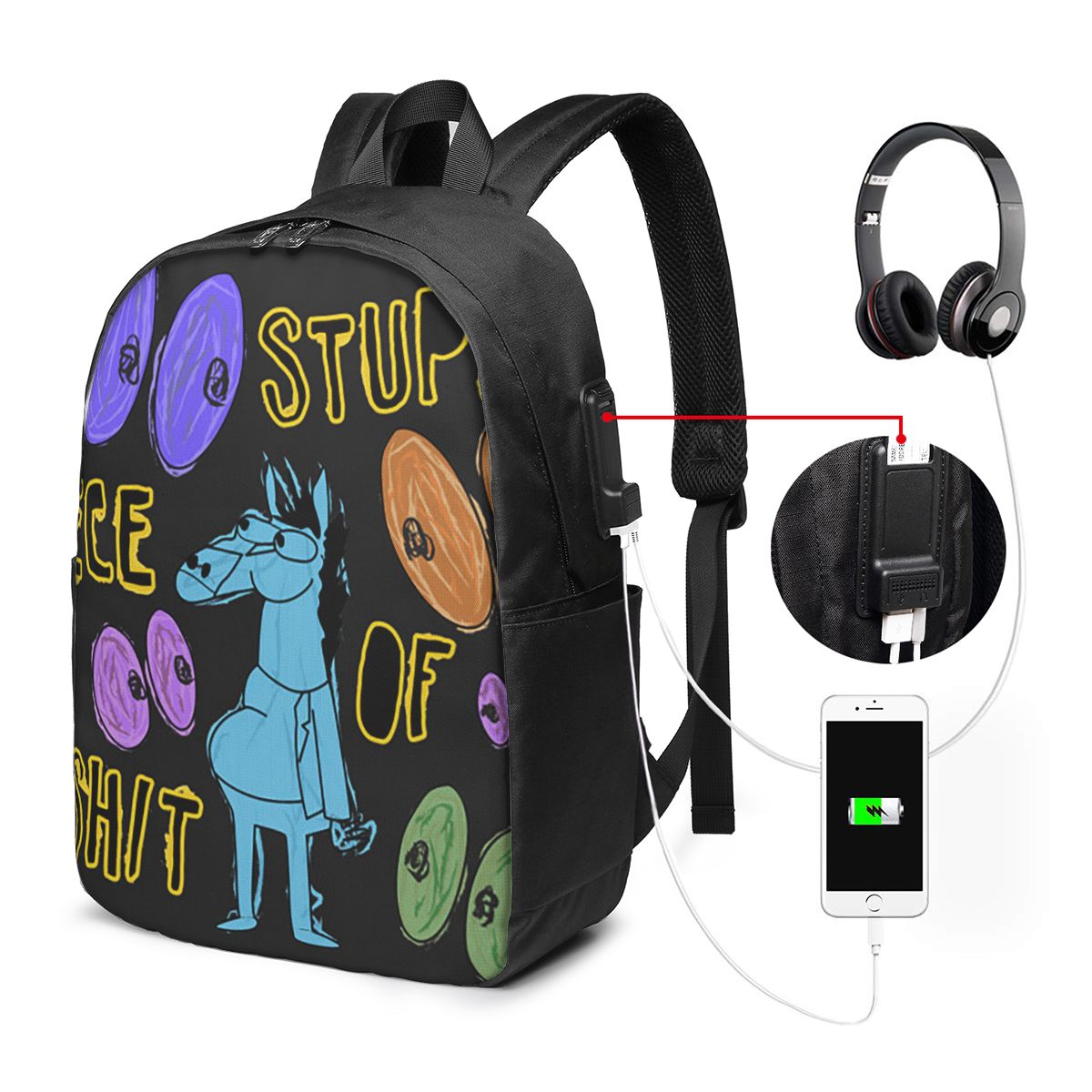 Backpacks - Plecak z motywem kreskówki Bojack Horseman,