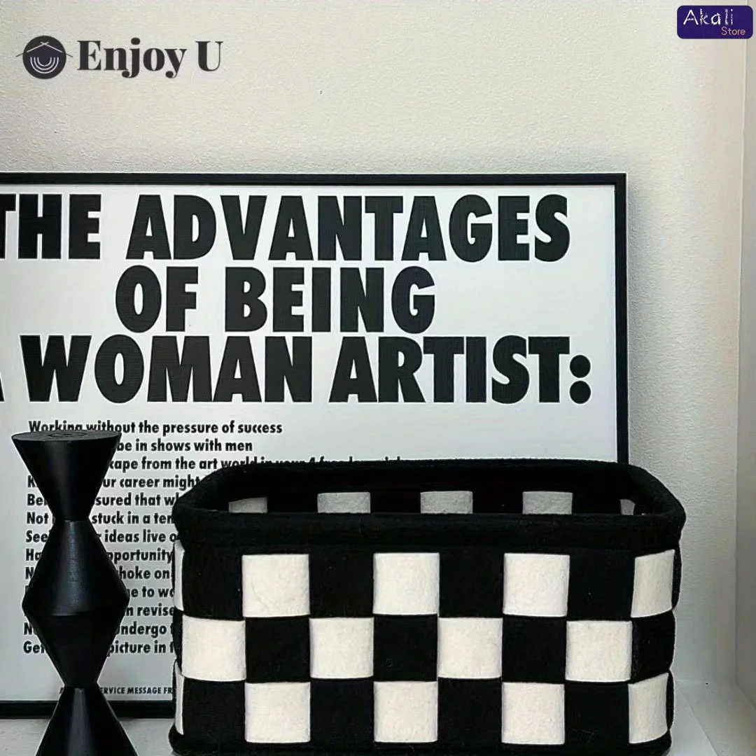 Cosmetic Bags - 2026 Czarno-biały koszyk do przechowywania w