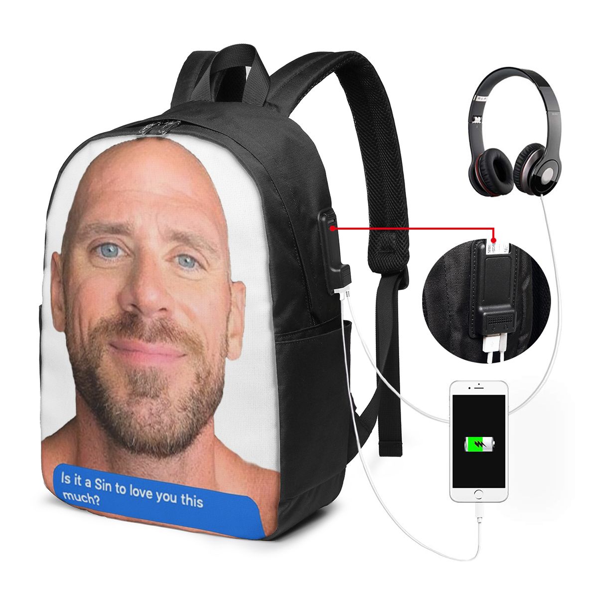 Plecak Johnny Sins z motywem f – Travel Bags recenzja i cena