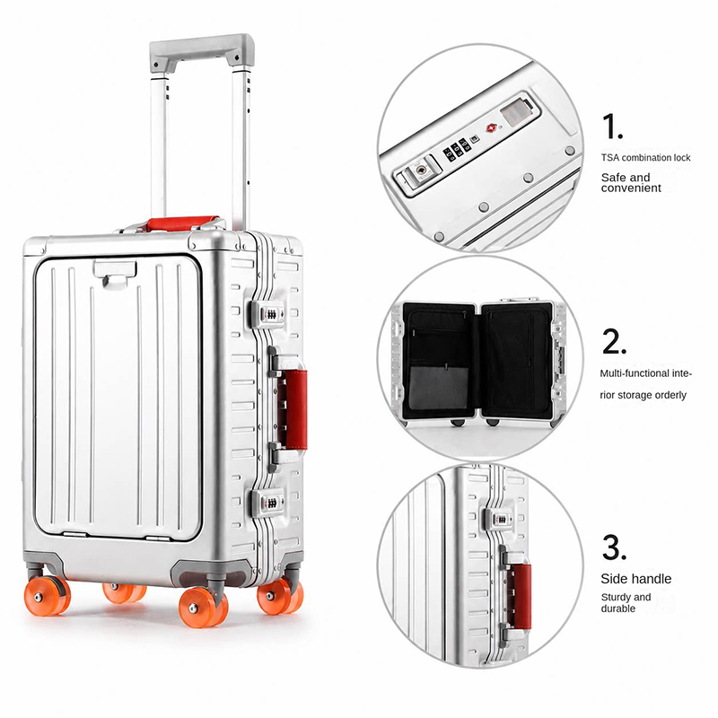 Walizka z stopu aluminium i ma – Front Opening Laptop Luggage 24 Inch recenzja i cena