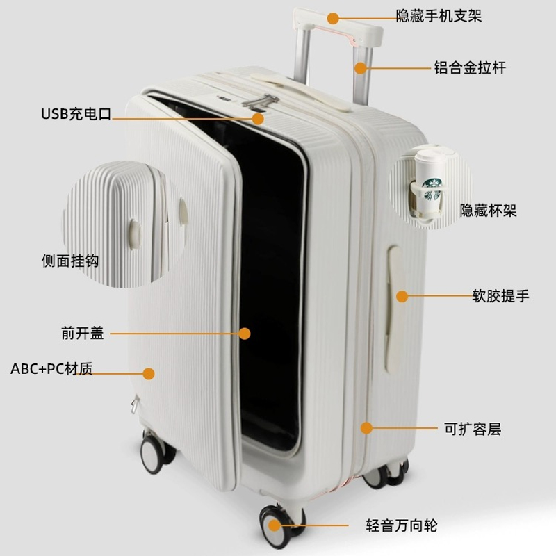 Gorący! Nowy 20/22/24/26/28 ca – Front Opening Laptop Luggage 24 Inch recenzja i cena