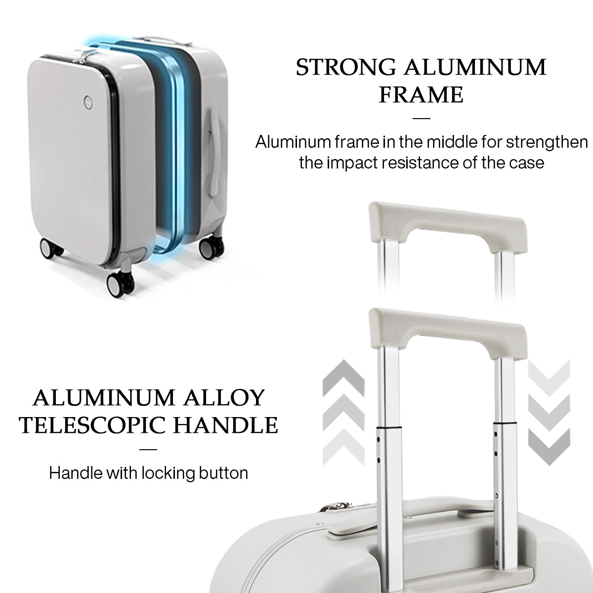 Mixi Patent Design aluminiowa  – Aluminum Frame Carry On Luggage recenzja i cena